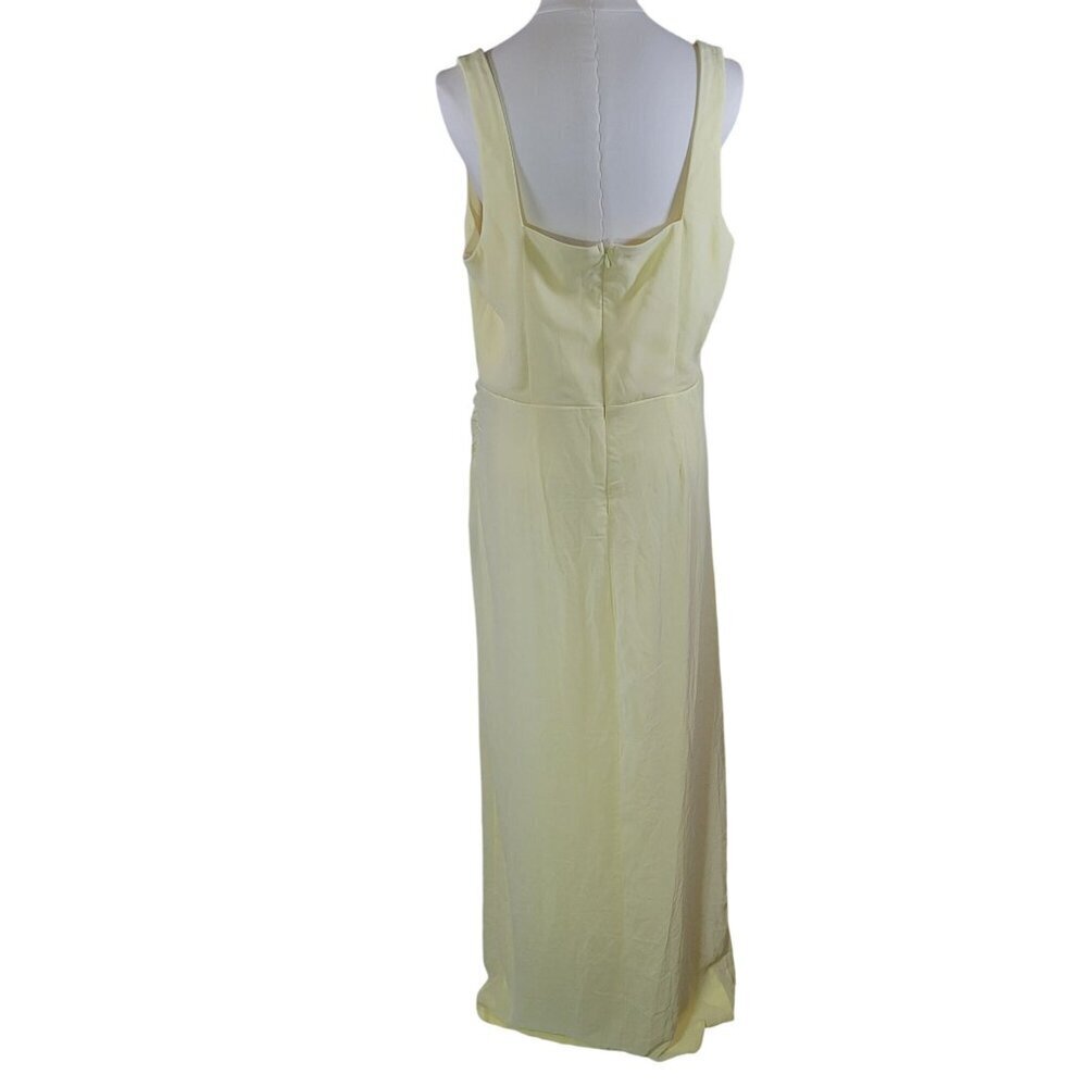 Lulus Glamorous Disposition Light Yellow Ruched Maxi Dress Size XL - Picture 6 of 7